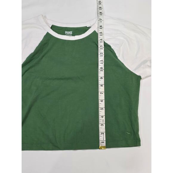 Victoria's Secret PINK Active Green Athletic Comfort Short Sleeve Crop Top Shirt - Picture 5 of 6